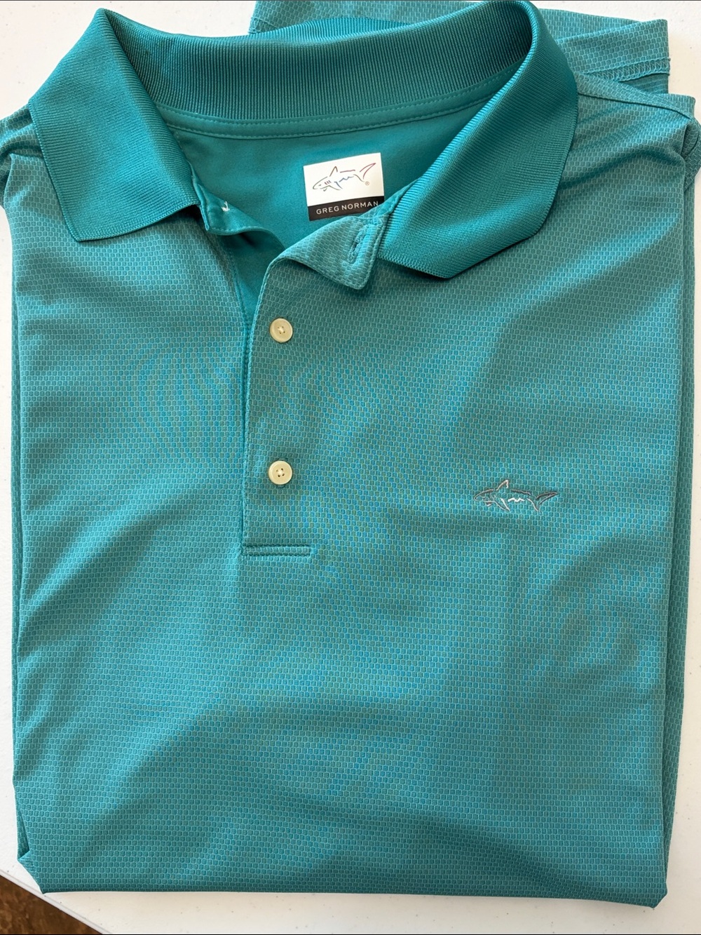 Greg Norman Collection Teal Short-Sleeve Performance Polo